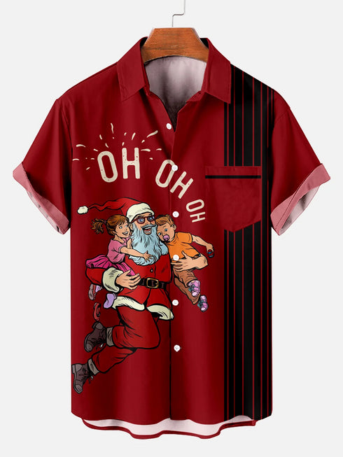 Men's Christmas Funny Graphic Short Sleeve Hawaiian Shirt